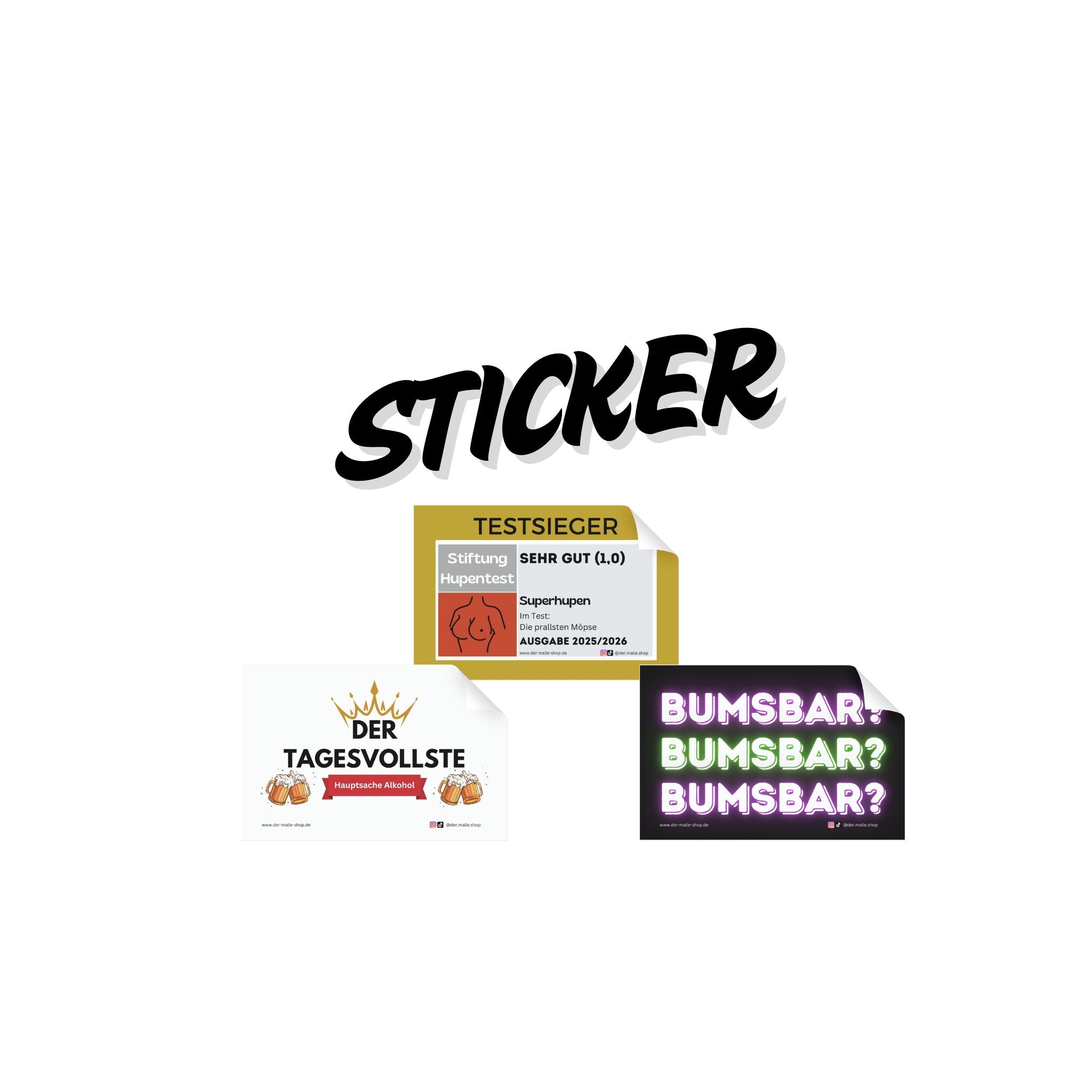 Anruzon Malle Sticker Set - 90 Lustige Sauf Aufkleber Für Party Ballermann Festival