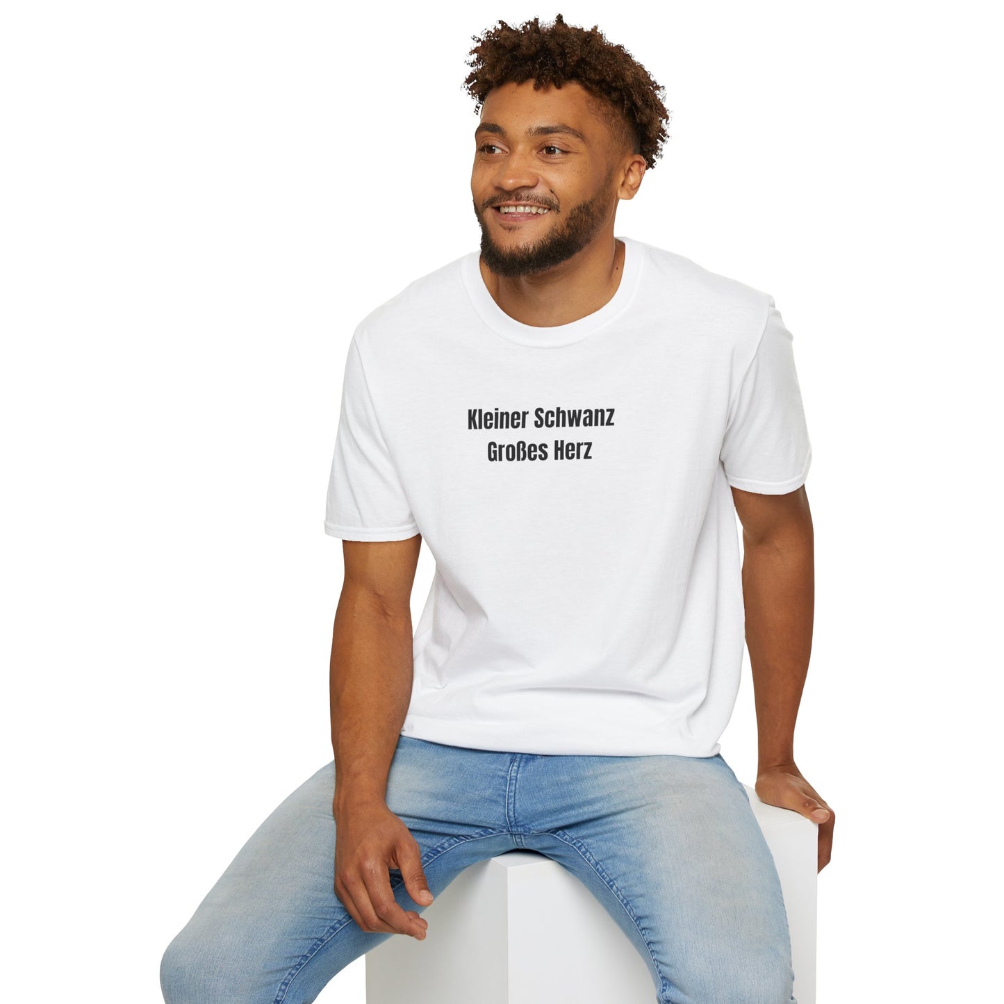 Produktbild "KLEINER SCHWANZ GROSSES HERZ" T-Shirt Unisex weiss
