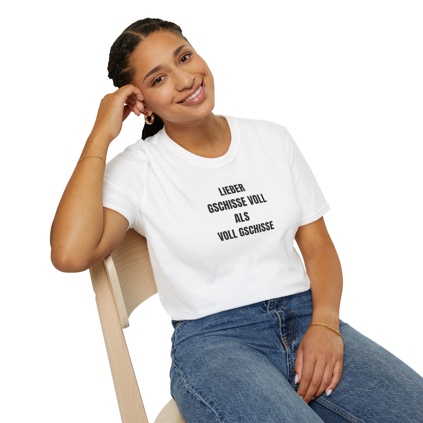 Produktbild "LIEBER GSCHISSE VOLL ALS VOLL GSCHISSE" T-Shirt Unisex weiss