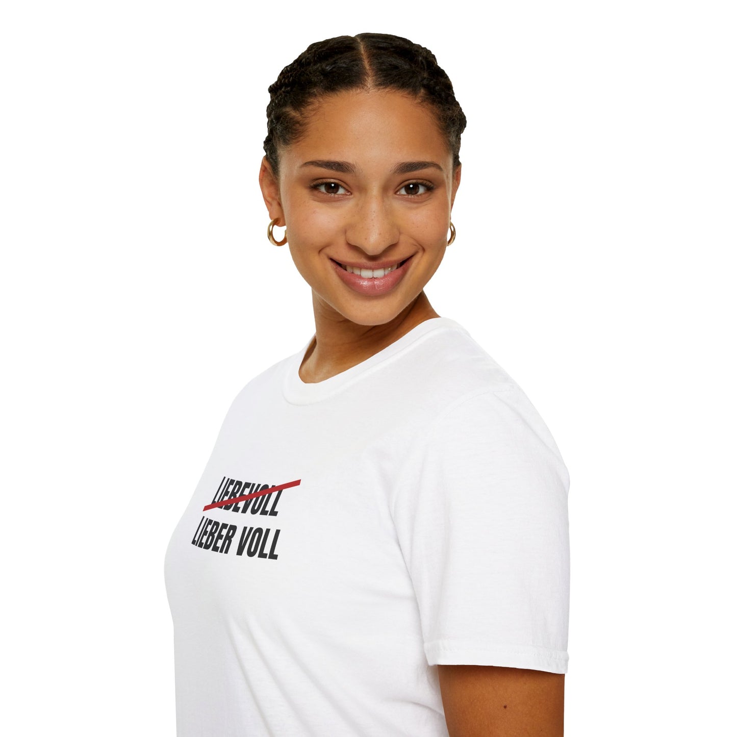 Produktbild "LIEBEVOLL LIEBER VOLL" T-Shirt Unisex weiss