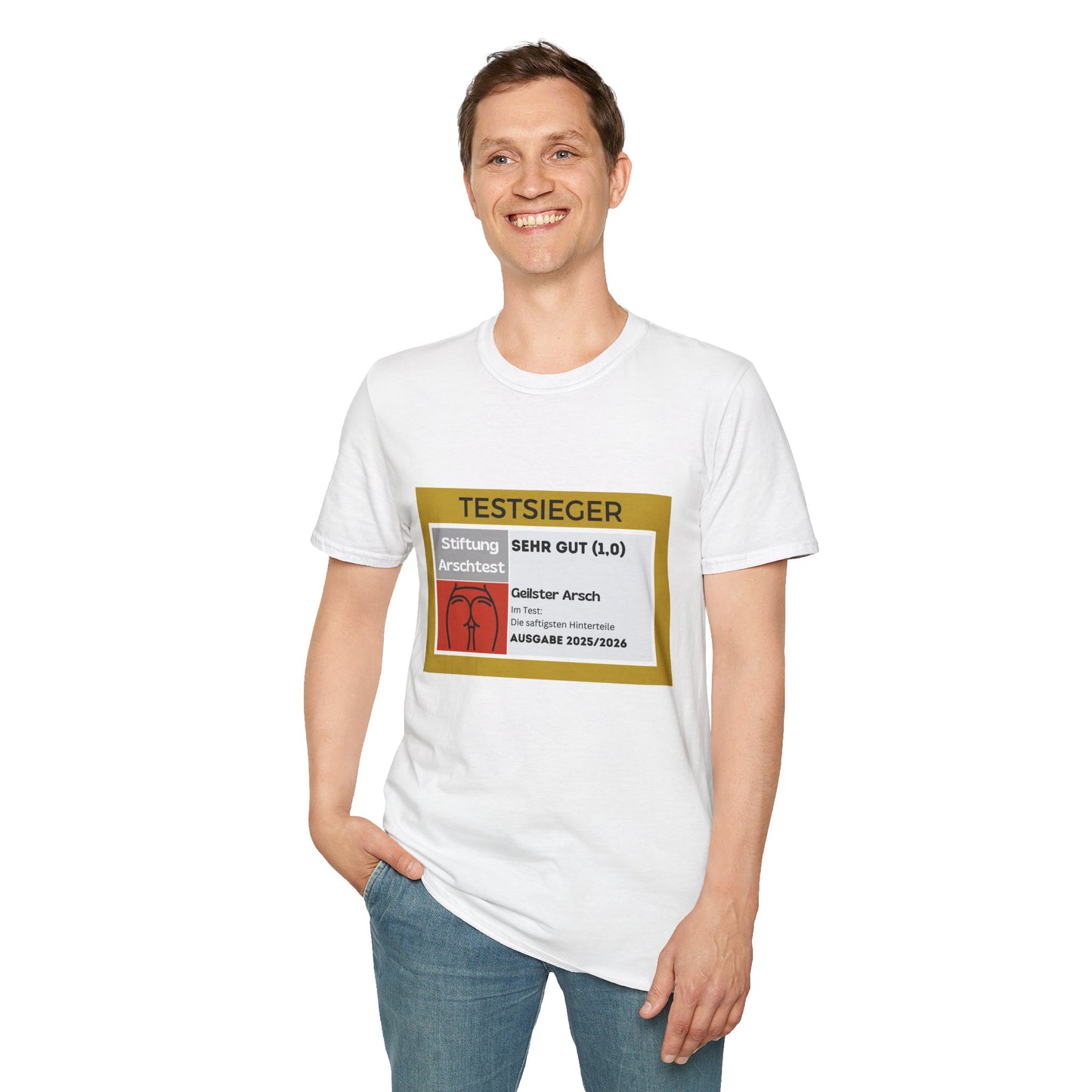 Produktbild "TESTSIEGER GEILSTER ARSCH" T-Shirt Unisex weiss