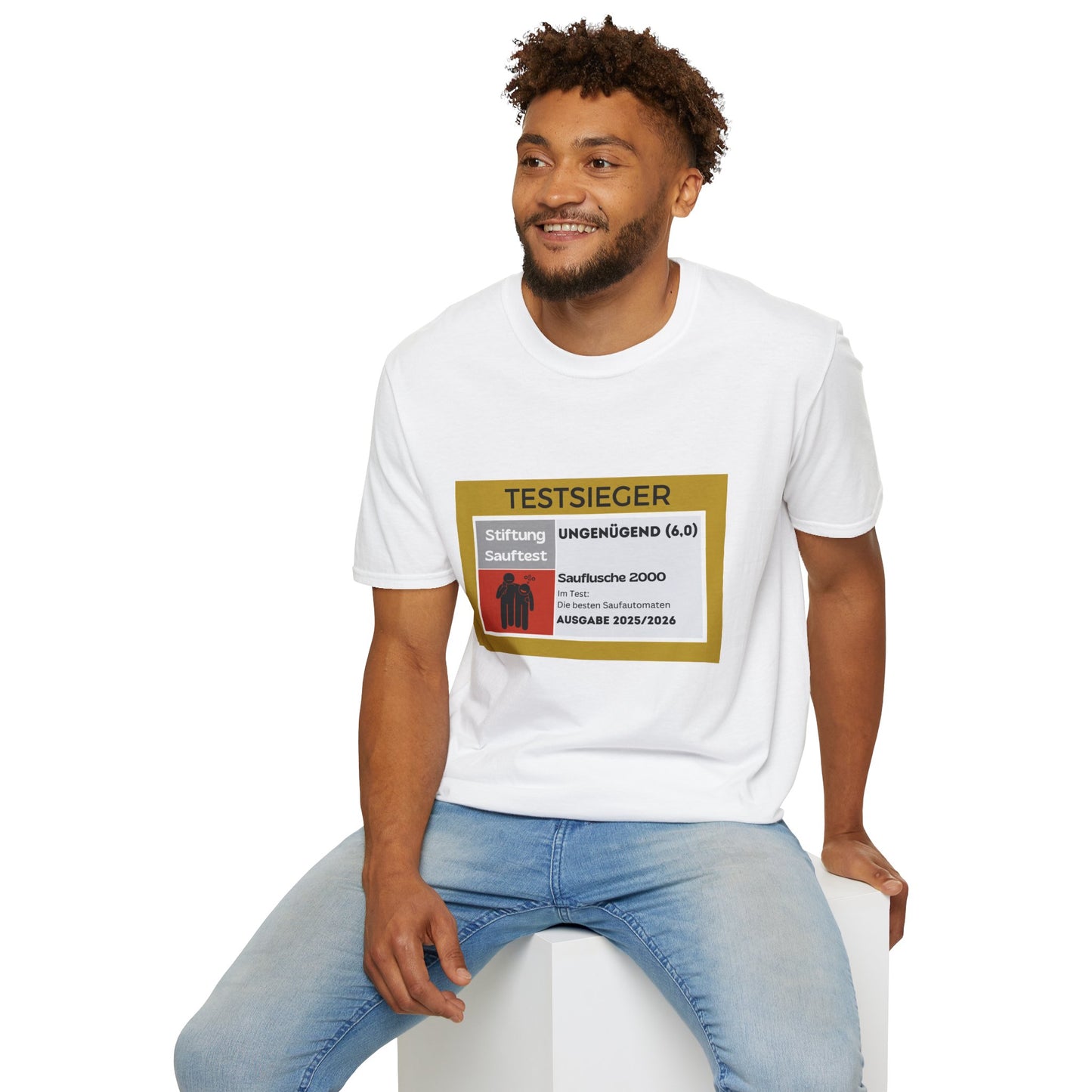 Produktbild "TESTSIEGER SAUFLUSCHE" T-Shirt Unisex weiss