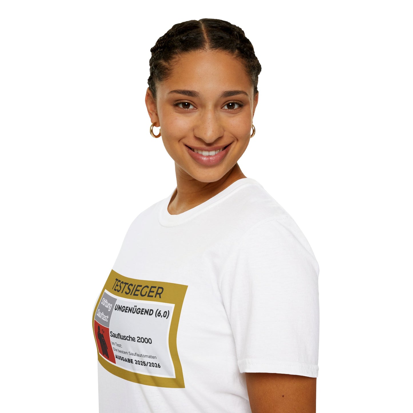 Produktbild "TESTSIEGER SAUFLUSCHE" T-Shirt Unisex weiss