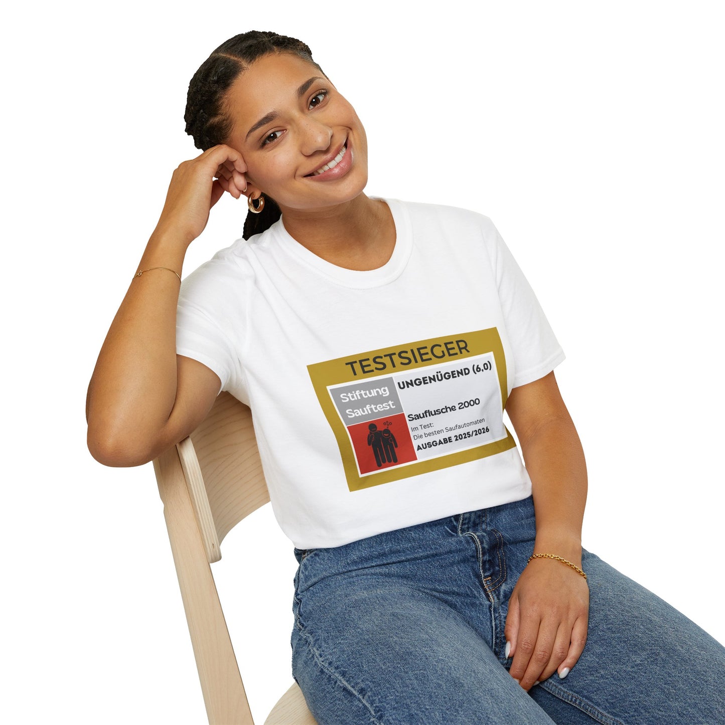 Produktbild "TESTSIEGER SAUFLUSCHE" T-Shirt Unisex weiss
