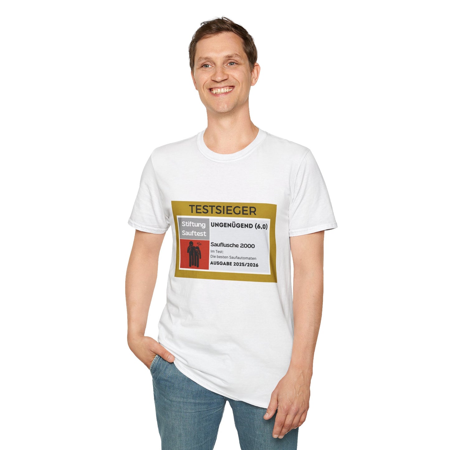 Produktbild "TESTSIEGER SAUFLUSCHE" T-Shirt Unisex weiss