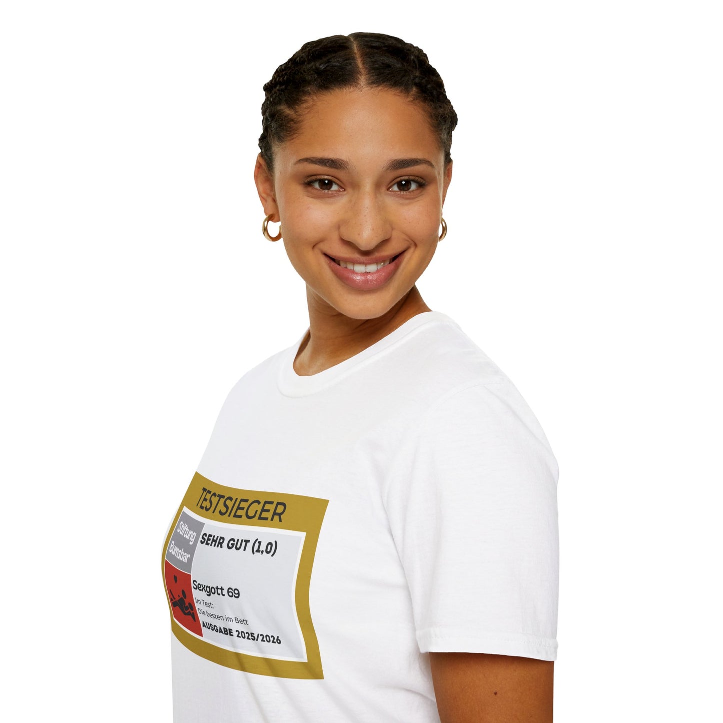 Produktbild "TESTSIEGER SEXGOTT" T-Shirt Unisex weiss