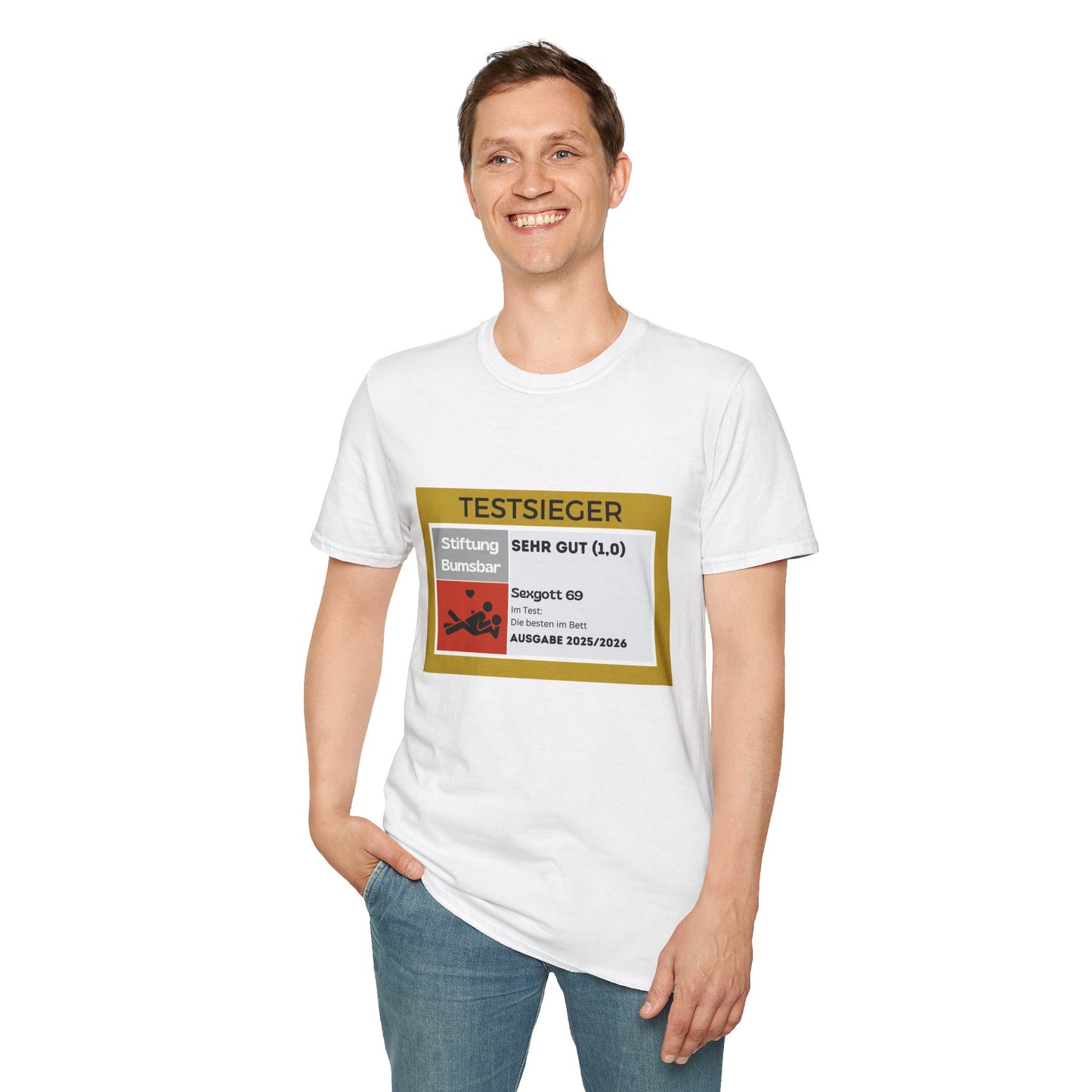 Produktbild "TESTSIEGER SEXGOTT" T-Shirt Unisex weiss