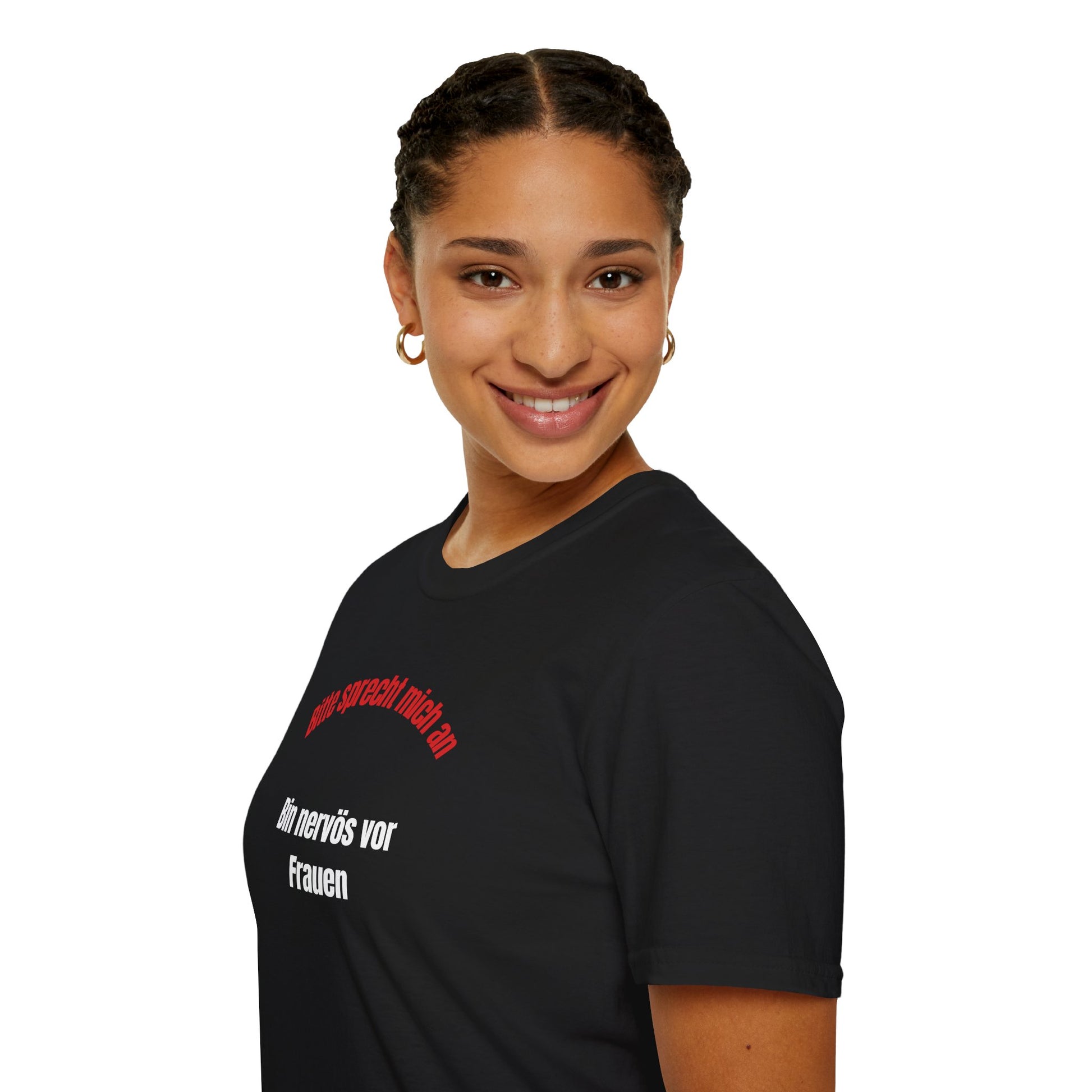 Produktbild "BITTE SPRECHT MICH AN BIN NERVÖS VOR FRAUEN" T-Shirt Unisex schwarz