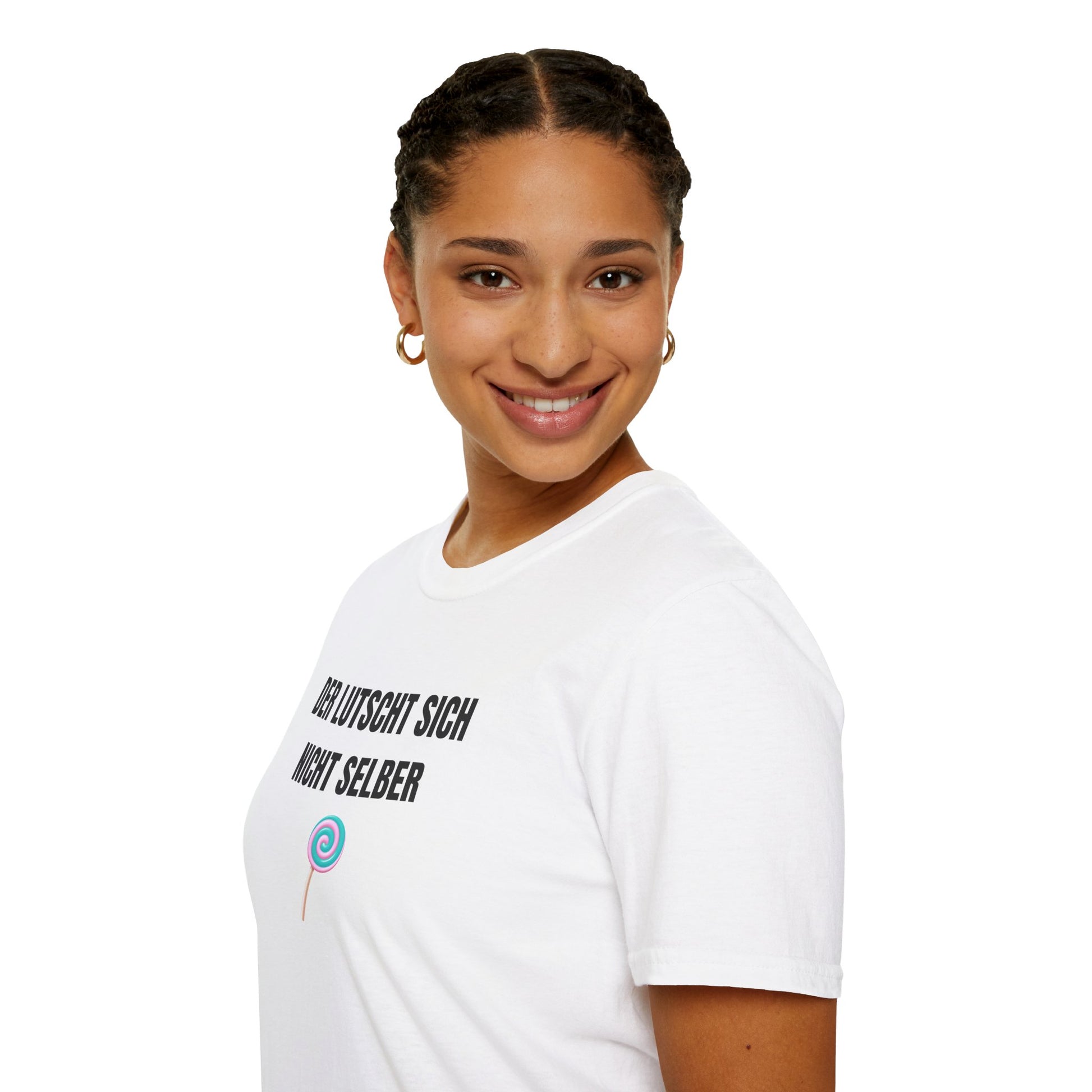 Produktbild "DER LUTSCHT SICH NICHT SELBER" T-Shirt Unisex weiss