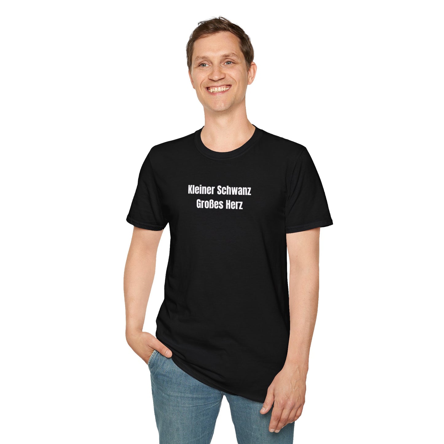 Produktbild "KLEINER SCHWANZ GROSSES HERZ" T-Shirt Unisex schwarz