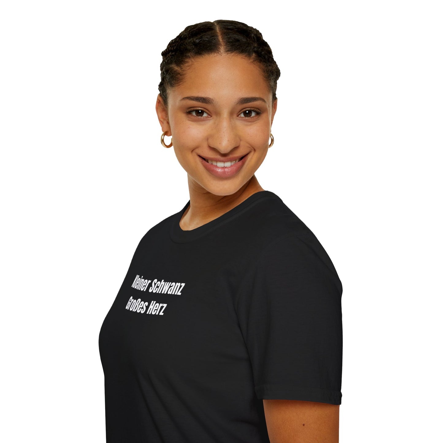 Produktbild "KLEINER SCHWANZ GROSSES HERZ" T-Shirt Unisex schwarz