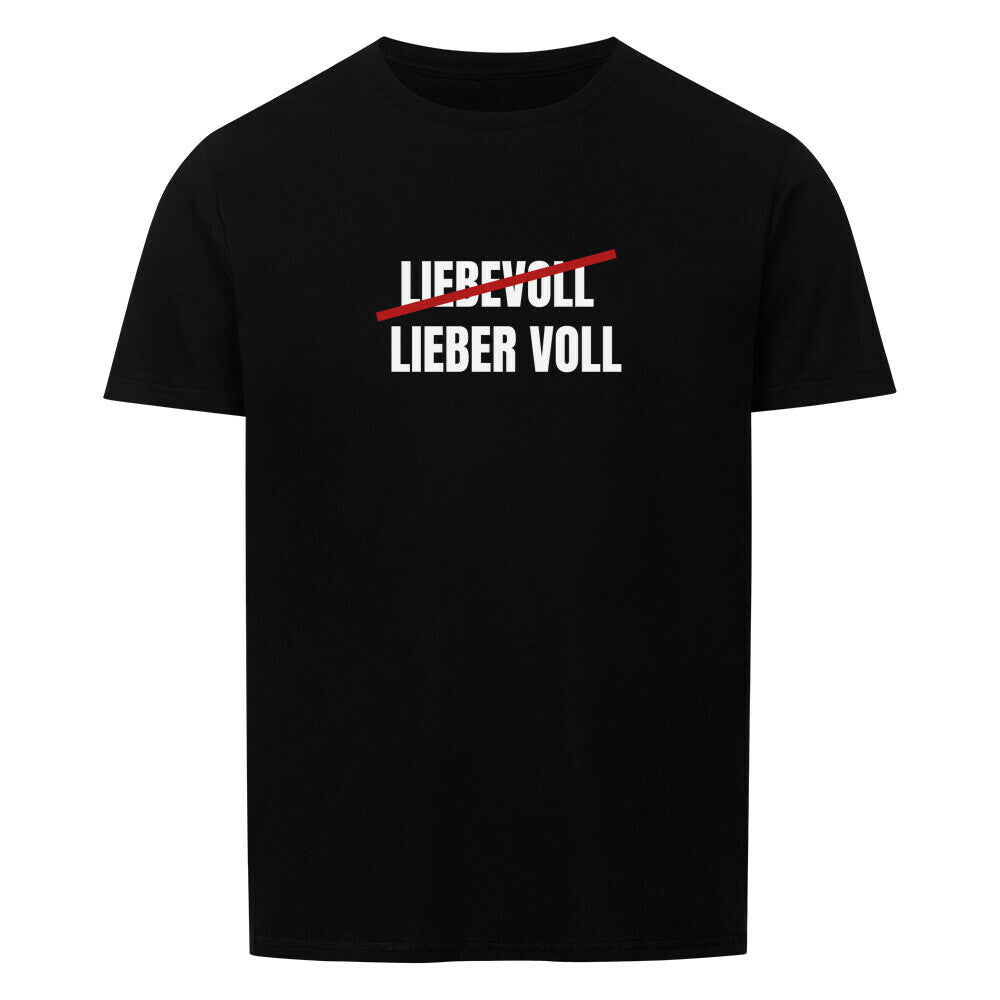 Produktbild "LIEBEVOLL LIEBER VOLL" T-Shirt Unisex schwarz