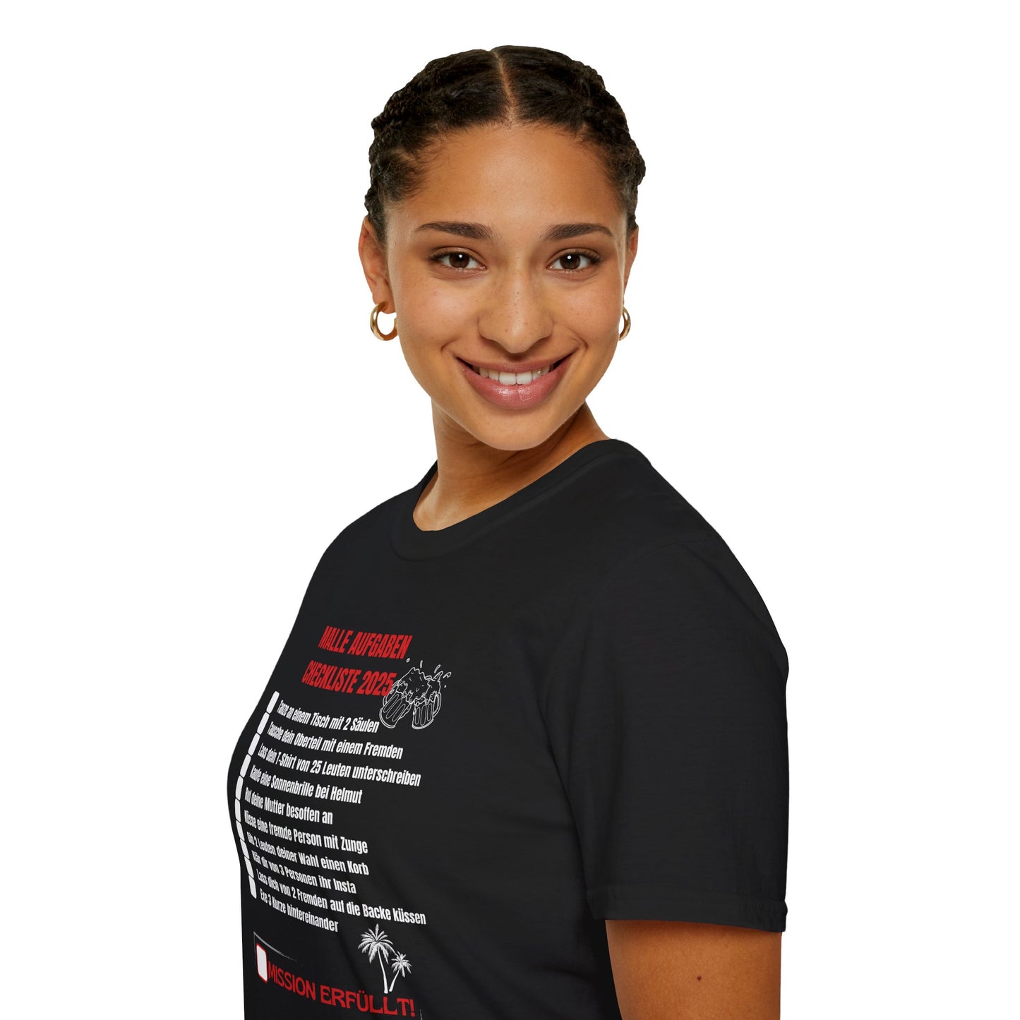 Produktbild "MALLE AUFGABEN CHECKLISTE" T-Shirt Unisex schwarz