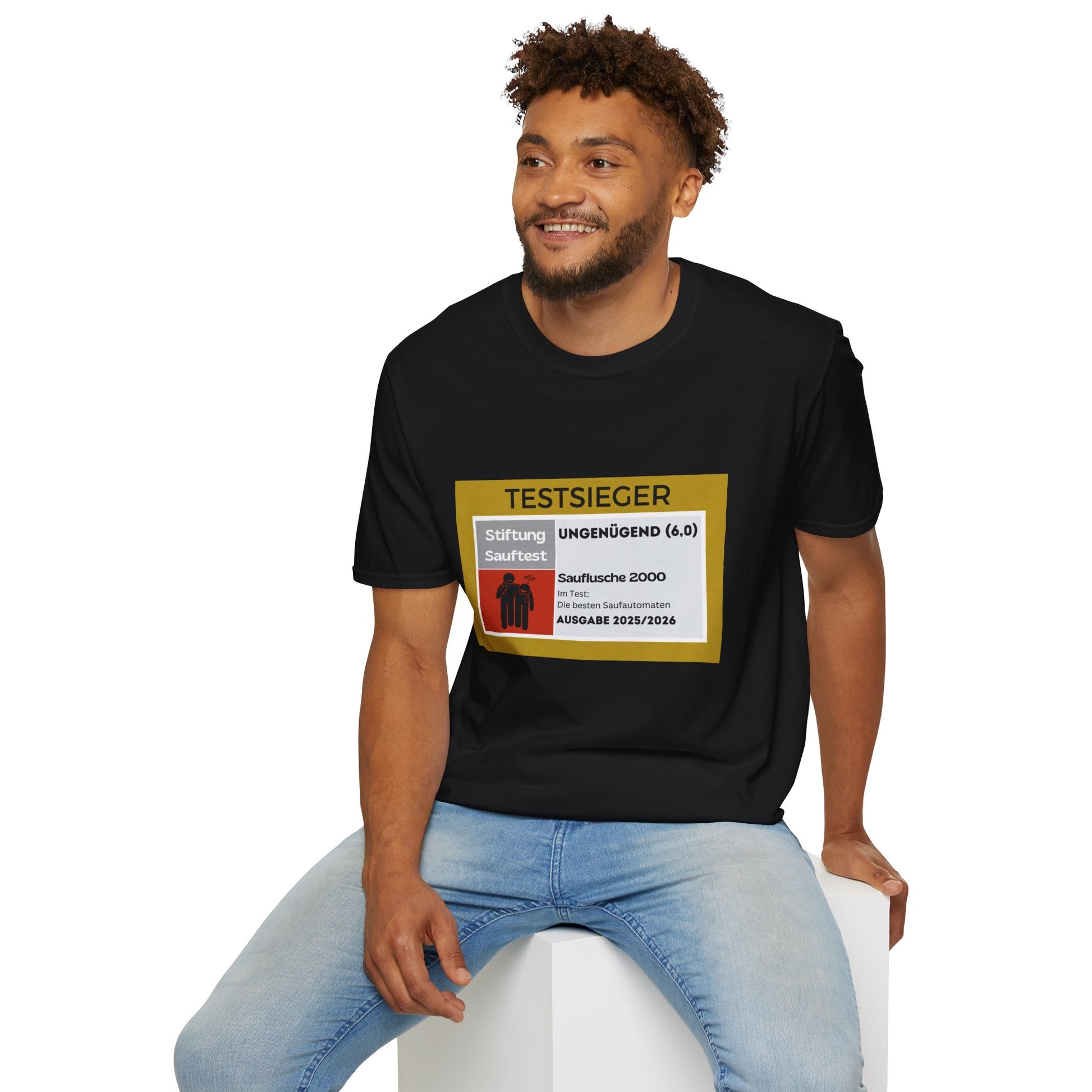 Produktbild "TESTSIEGER SAUFLUSCHE" T-Shirt Unisex schwarz