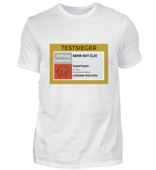 Produktbild "TESTSIEGER SUPERHUPEN" T-Shirt Unisex weiss