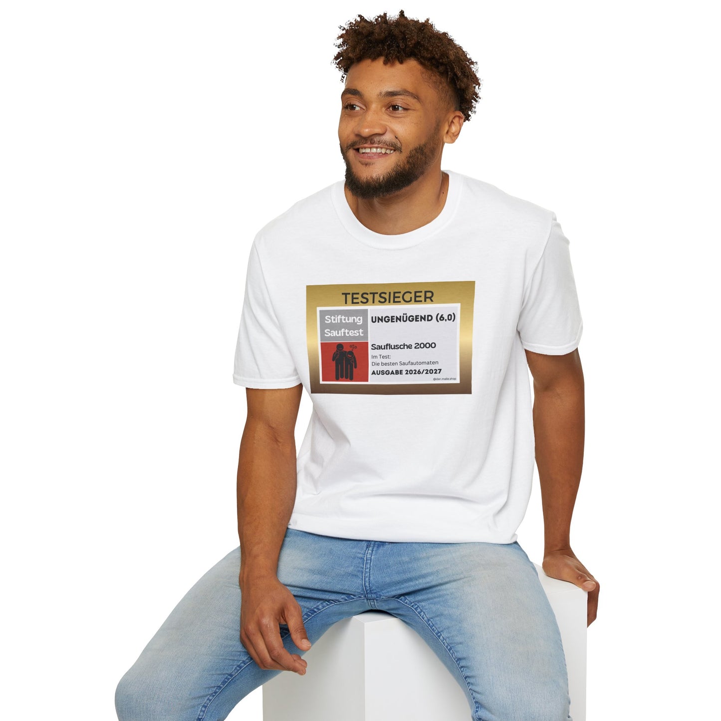 Produktbild Testsieger Sauflusche T-Shirt Unisex weiss 2
