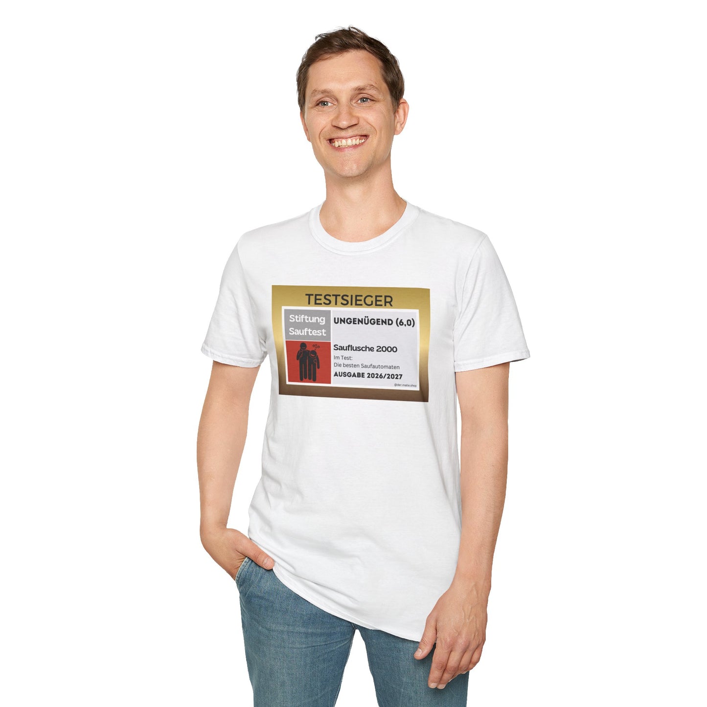 Produktbild Testsieger Sauflusche T-Shirt Unisex weiss 5