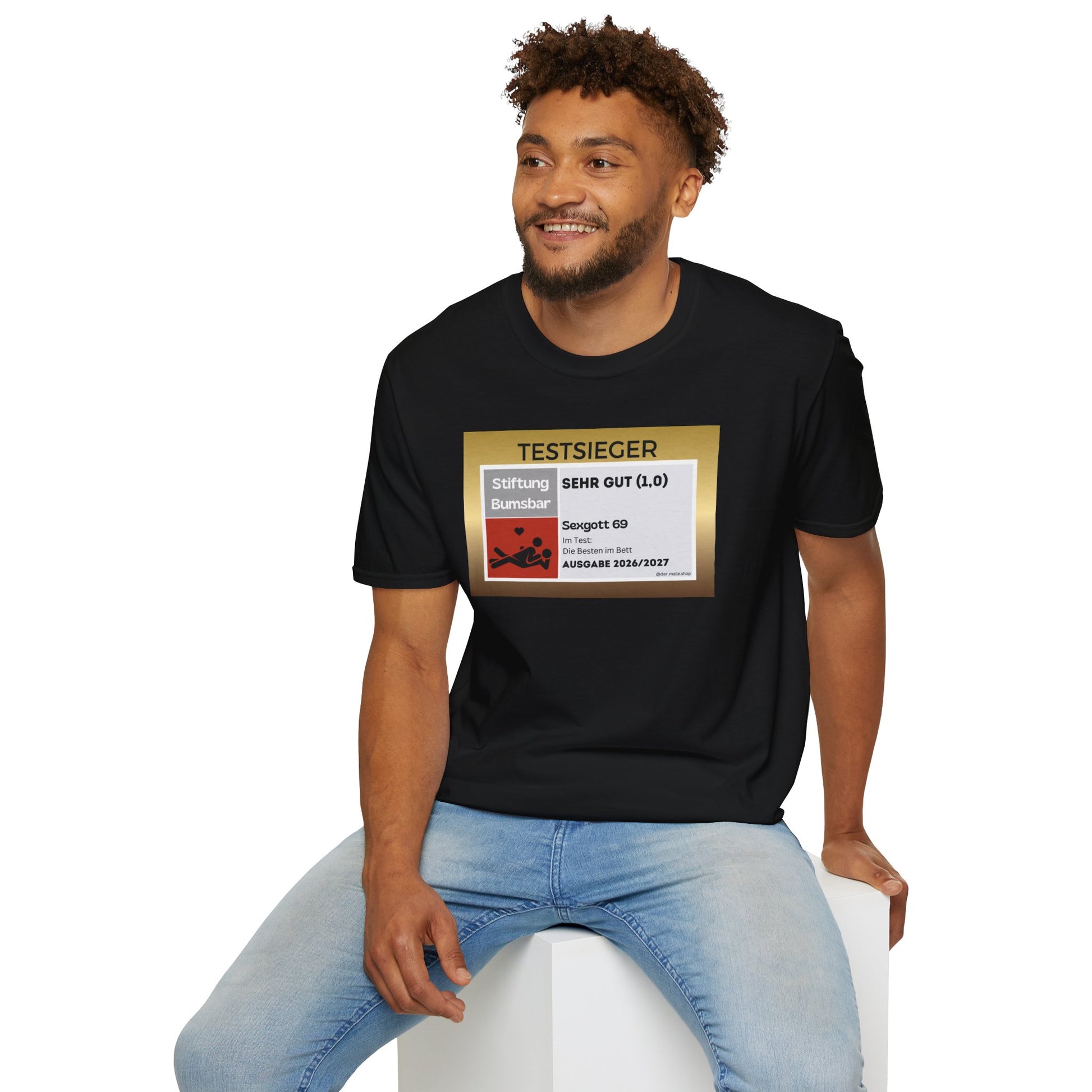 Produktbild Testsieger Sexgott T-Shirt Unisex schwarz 2