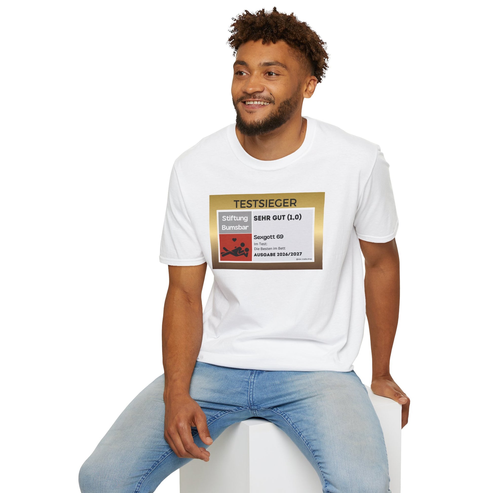 Produktbild Testsieger Sexgott T-Shirt Unisex weiss 2