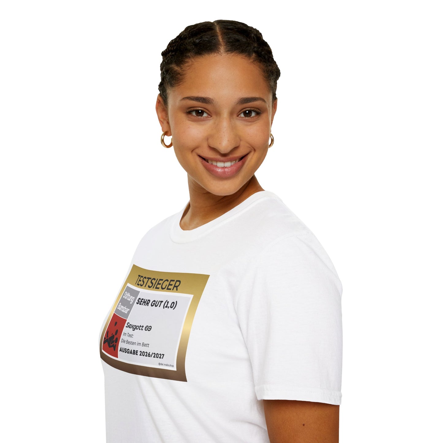 Produktbild Testsieger Sexgott T-Shirt Unisex weiss 3