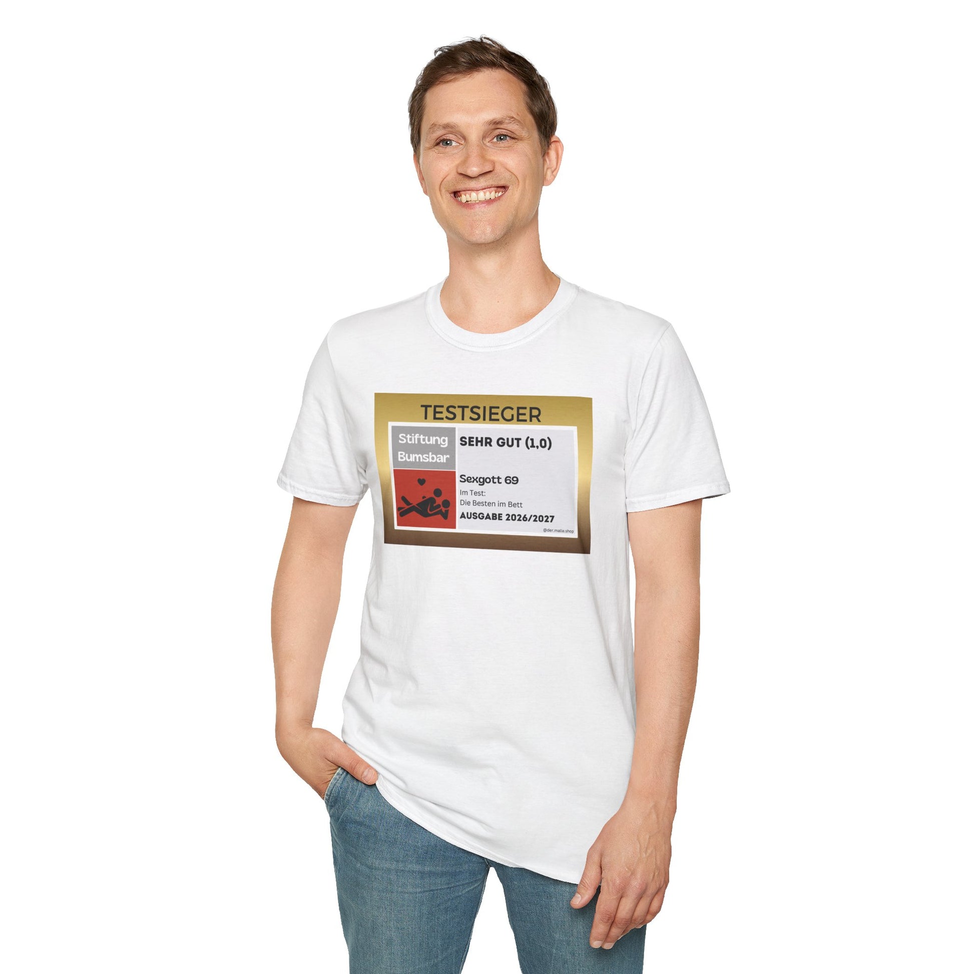 Produktbild Testsieger Sexgott T-Shirt Unisex weiss 5