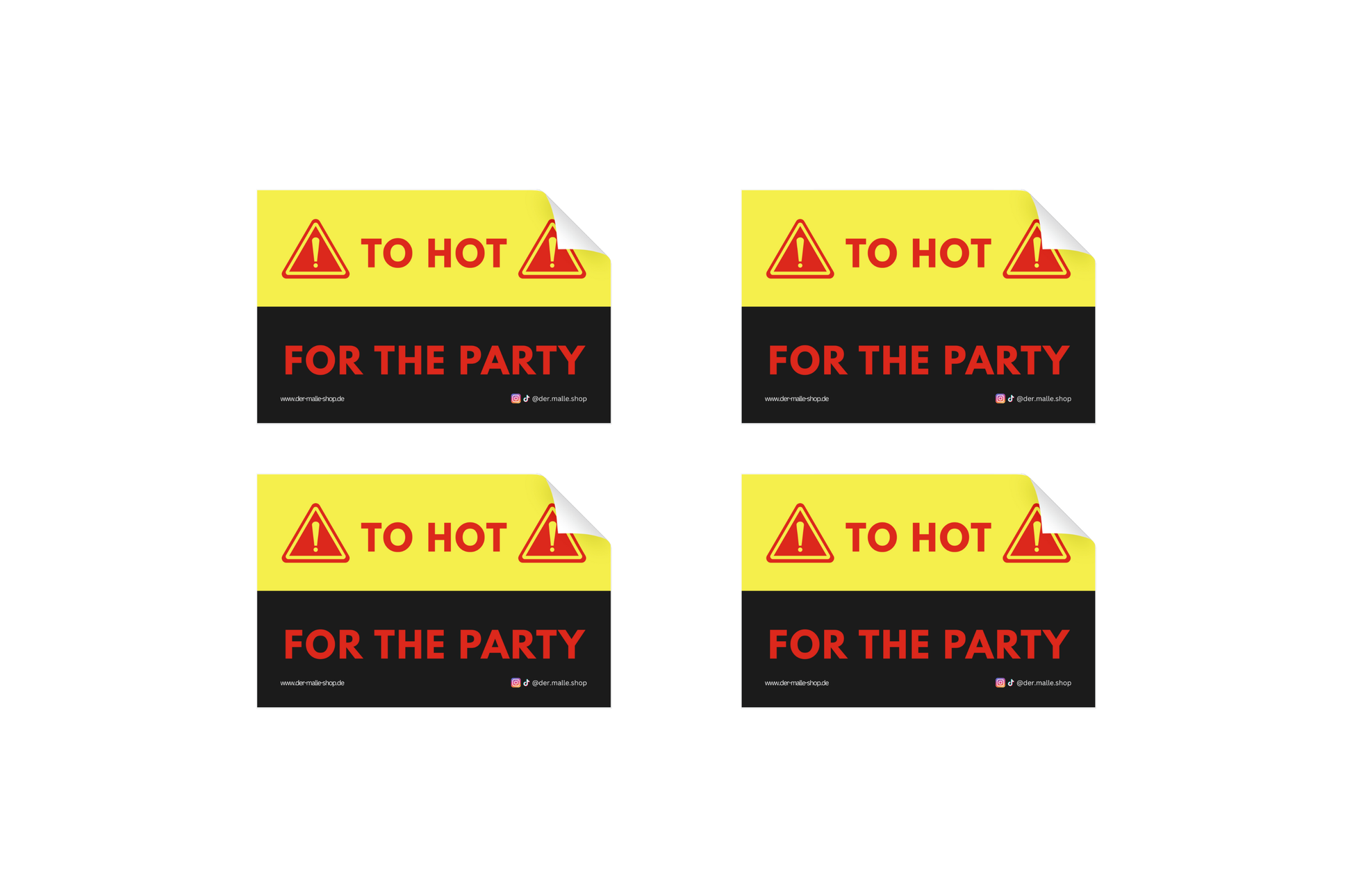 Sticker to hot for the party Bild